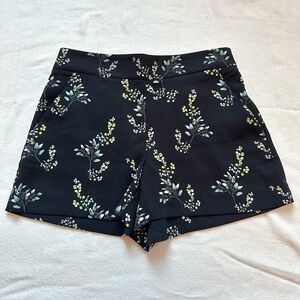 LOFT black floral print dressy shorts
